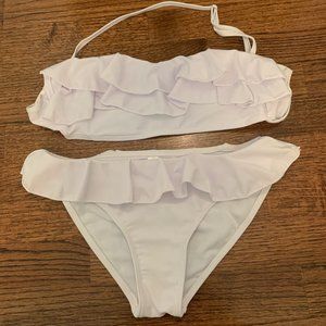 NWOT White ruffle bikini set